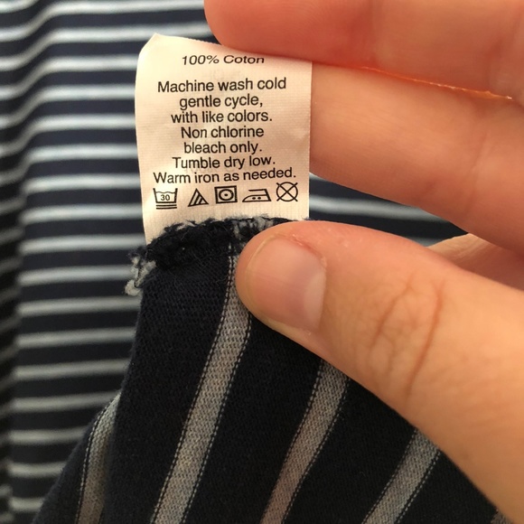 J.Crew Cotton Navy Gray Striped Long Sleeve Top - Picture 5 of 6